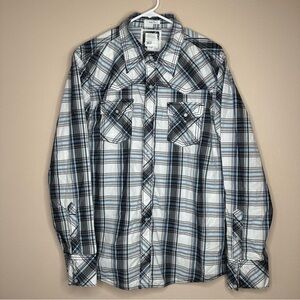 BKE Buckle Pearl Snap Slim Fit Mens Shirt Long Sleeve Size‎ XL NWT Plaid